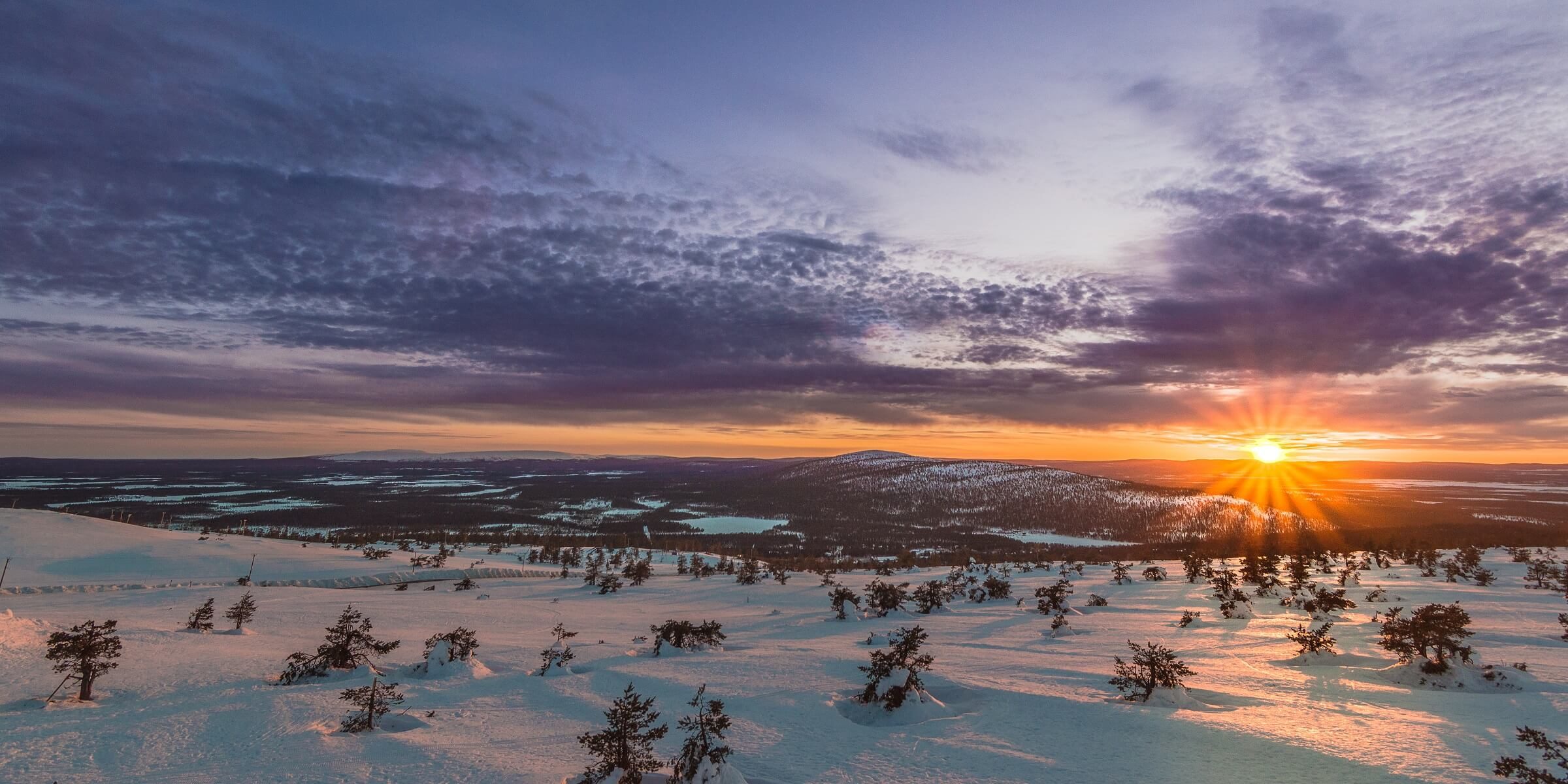 Sonnenuntergang in Lappland