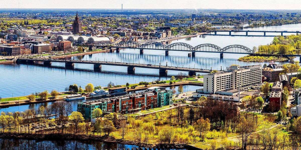Panorama über Riga am Tag