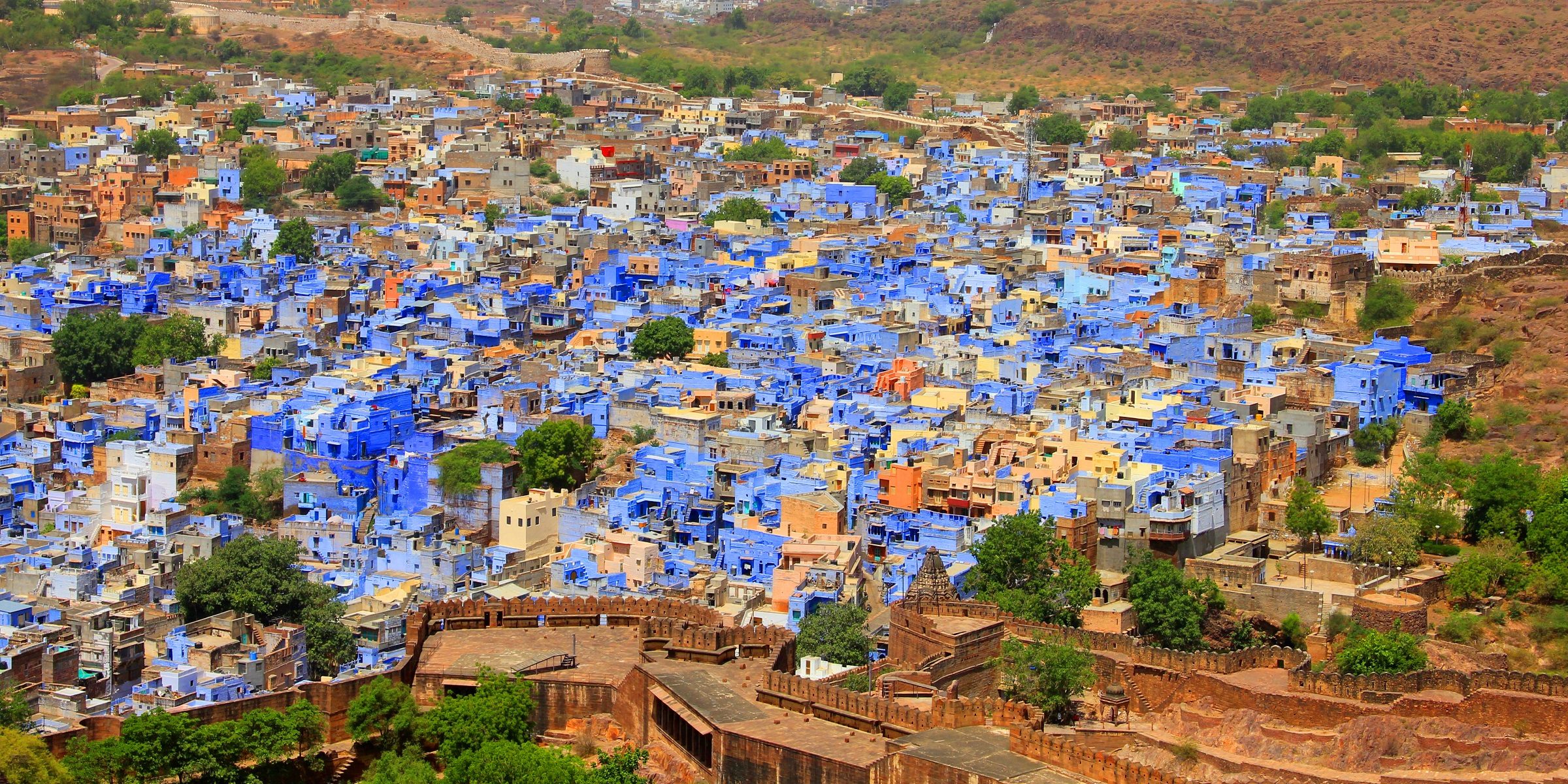 Das blaue Dorf Jodhpur in Indien