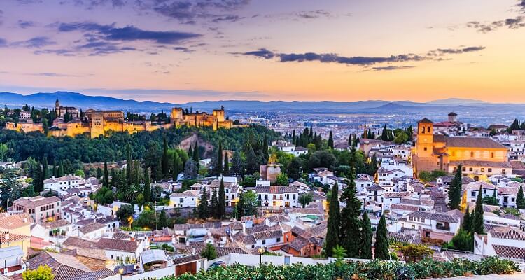 Blick über Granada in Andalusien