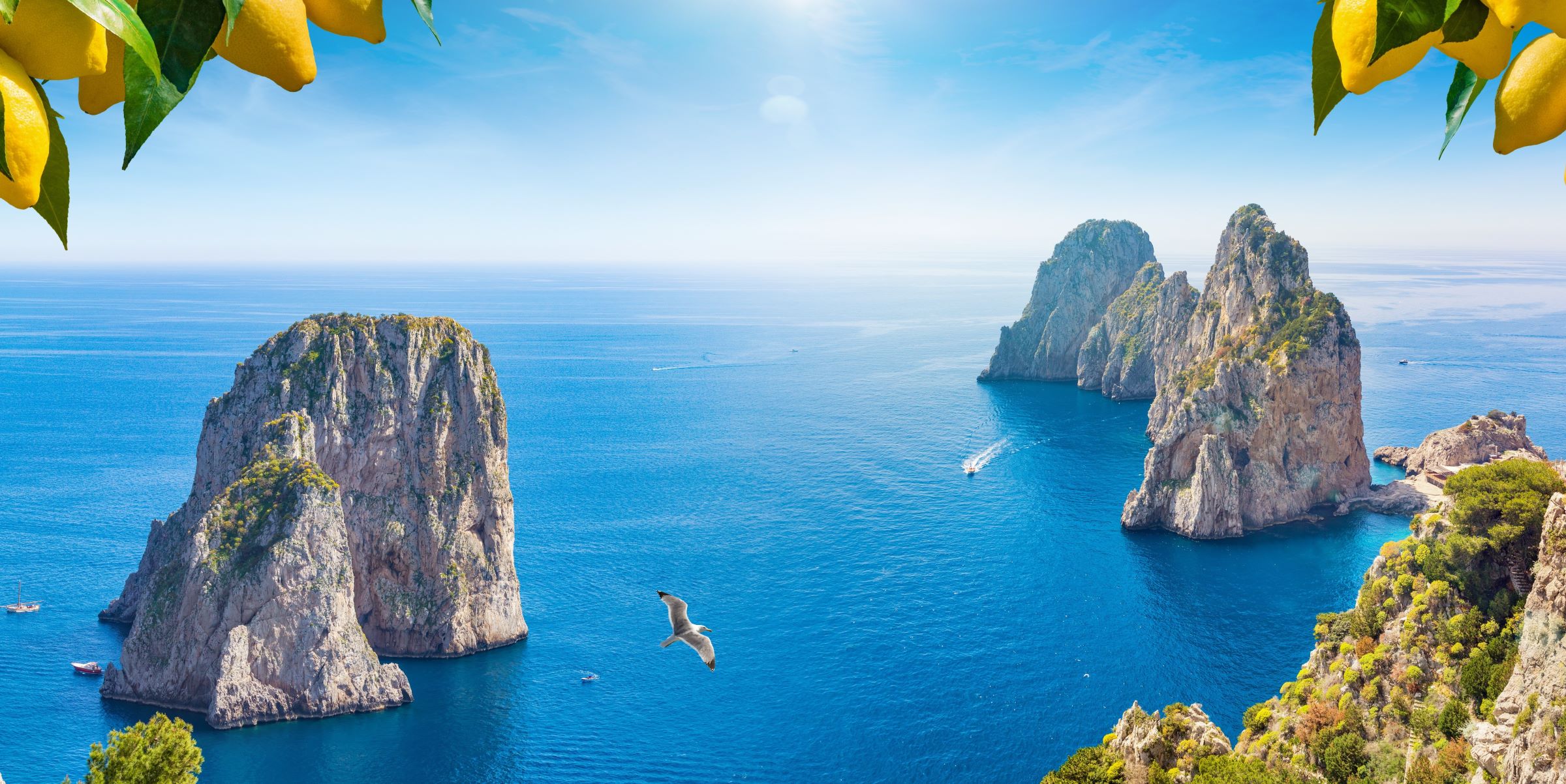 Bei gutem Wetter machen die Gäste einen Bootsausflug nach Capri auf der adamare Singlereise nach Kampanien