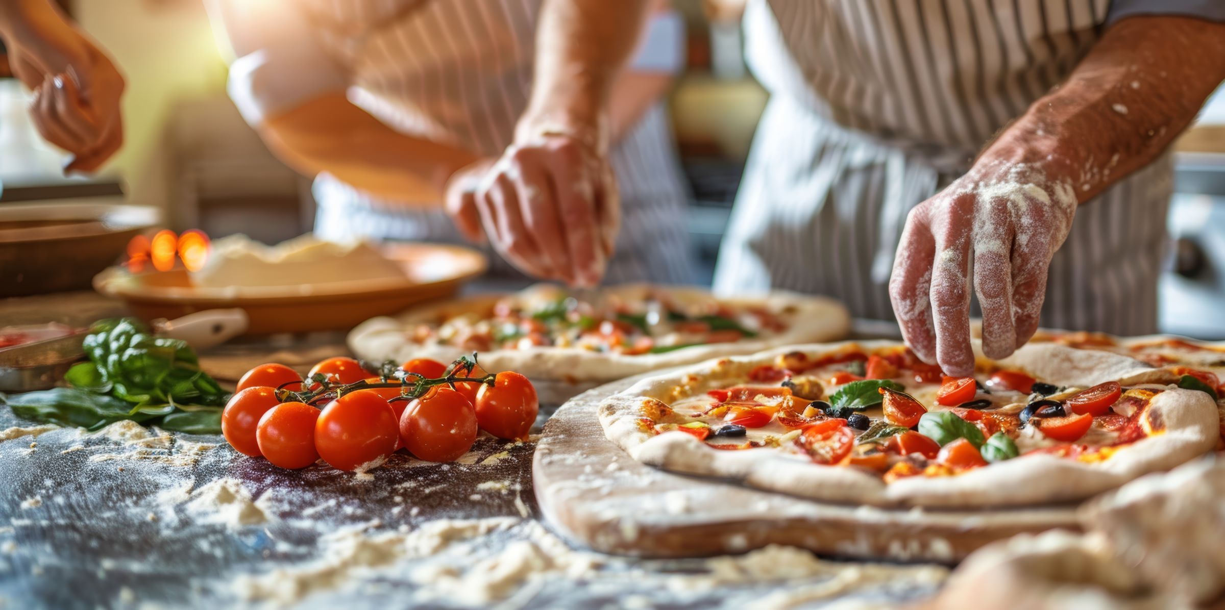 Auf der adamare Singlereise nach Kampanien machen die Gäste auch einen Pizzabackkurs