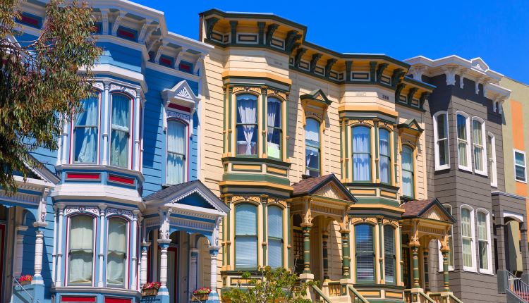 Die berühmten Häuser im Vierteil Pacific Heights in San Francisco
